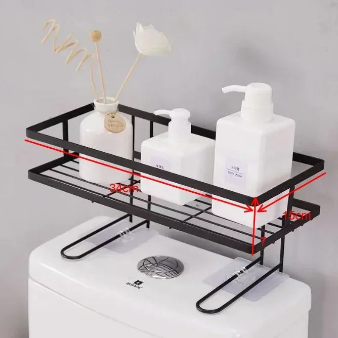 Wall Mounted Shelf for Bathroom No Drill over Toilet Storage Rack Aluminum Shower Organizer Bath Accessories Holder