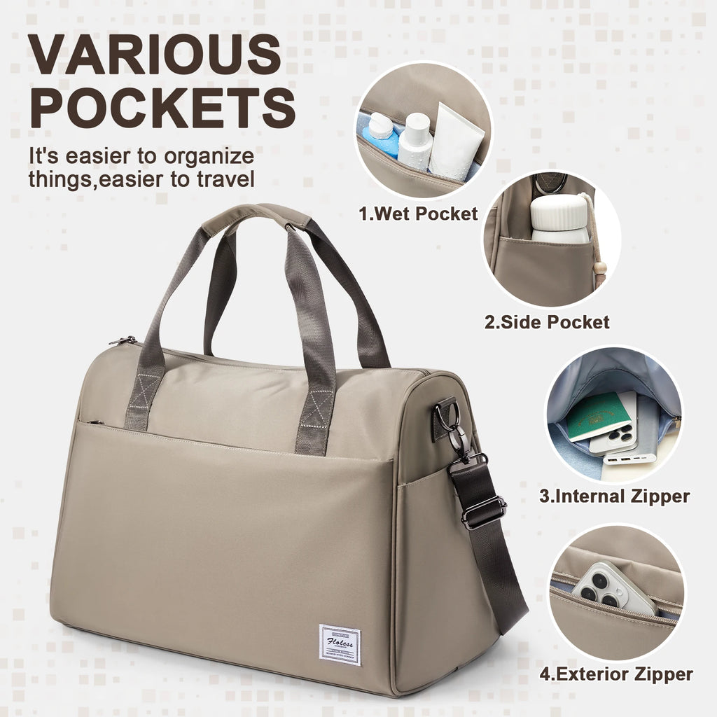 Sports Bag Gym Bag for Men Women Travel Bag with Shoes and Wet Compartments Weekend Bag Travel Duffle Bag Sports Bags Fitness