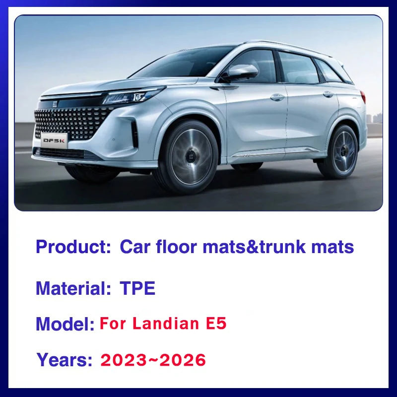 Car Floor Mats For DFSK Landian E5 NEV 2023~2026 5seat 7seat Waterproof Pads Left Hand Driver Foot Covers Floor Auto Accessories
