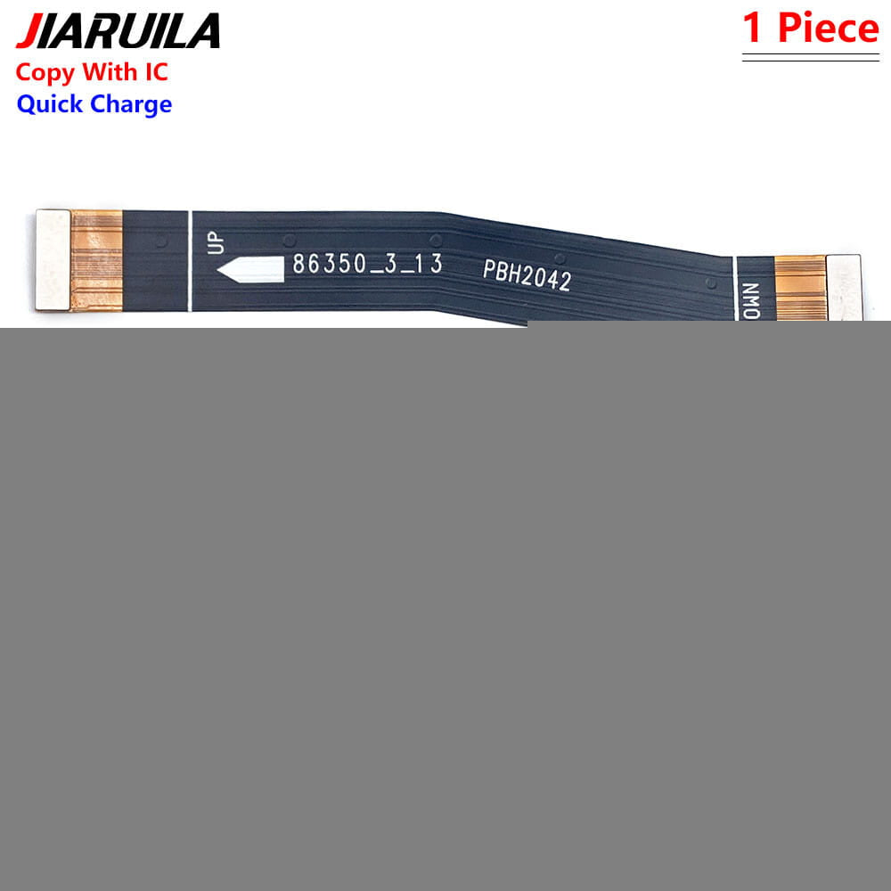 Black flexible circuit board usb charging port flex cable with gold-colored connectors and white printed markings for lg k41s k50s and k51s.