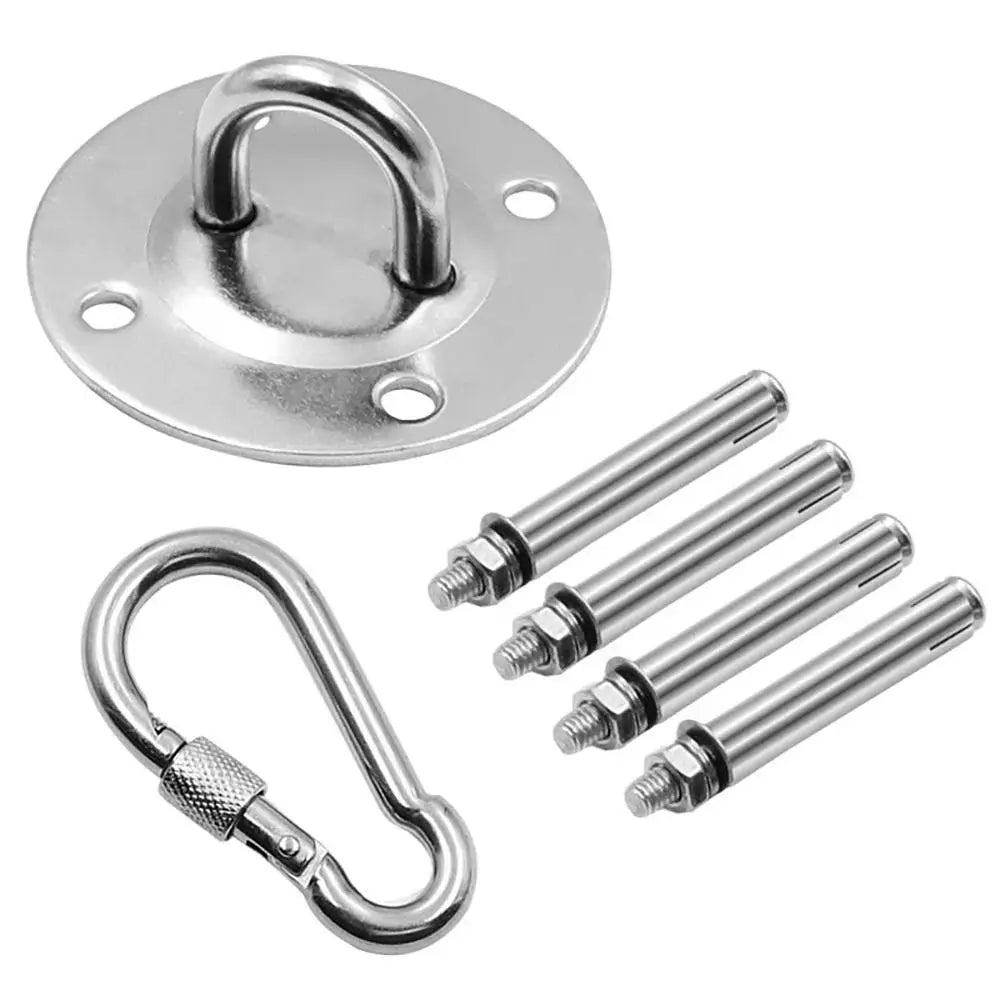 1Set Yoga Sandbag Swing Gym Accessories Swing Hooks Stainless Steel with 4 Screws Wall Mount Anchor Hooks Heavy Duty Hammock