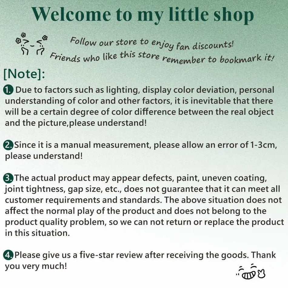 Welcome to my little shop promotional text on a soft green background for the glitter dumpling squishy stress relief toy.