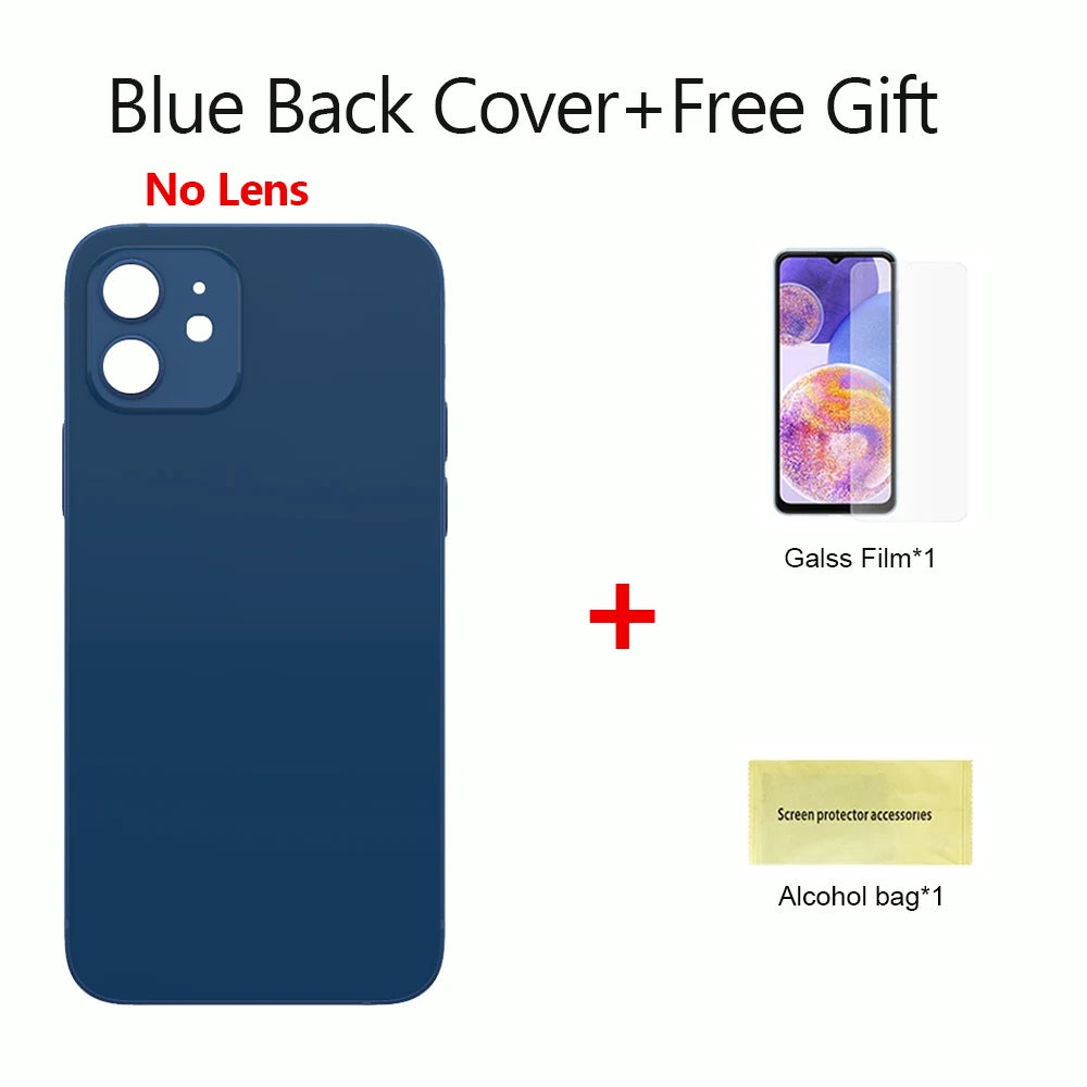 New Back Cover for iPhone 12 Battery Cover Door Housing Replacement Part, for No Lens Bettery Back Cover Case