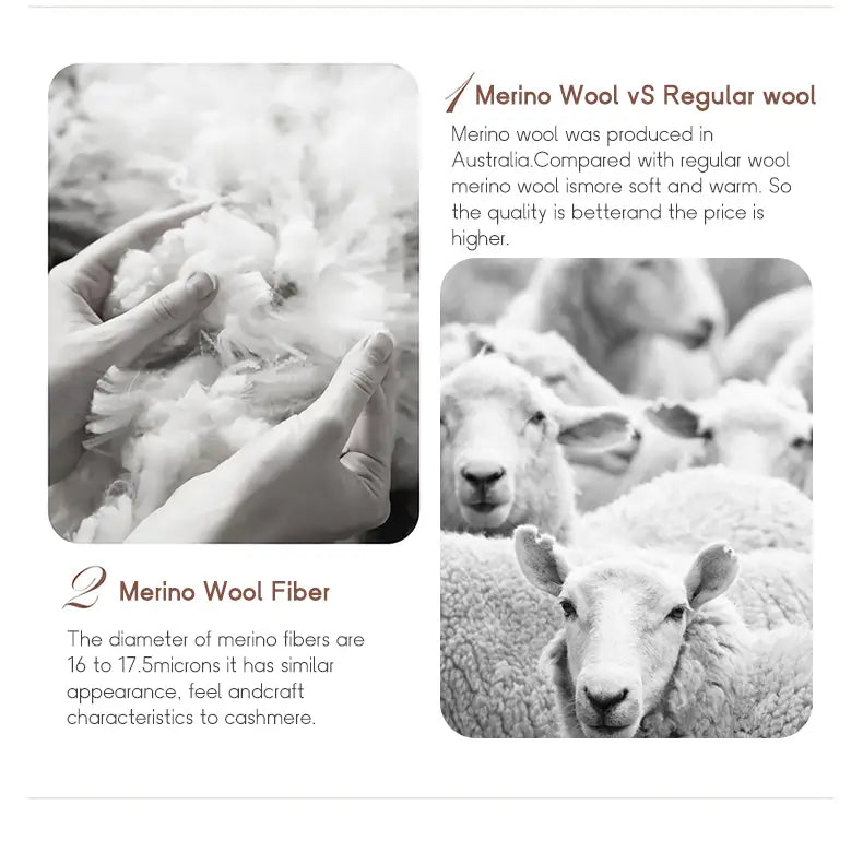 Soft fluffy white merino wool fibers gently held in hands for women merino wool half high collar sweater.