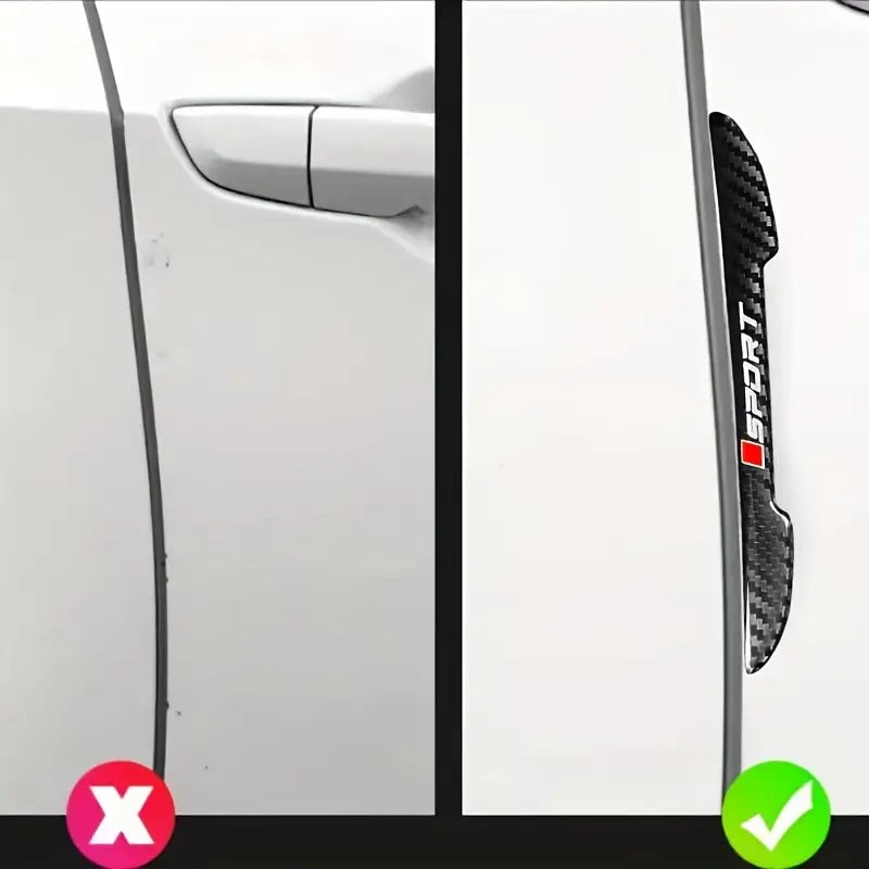 18-Piece Car Accessories Carbon Fiber Door Handle Protectors  Anti-Collision Strips Rearview Mirror Sun Visors Scratch-Resistant