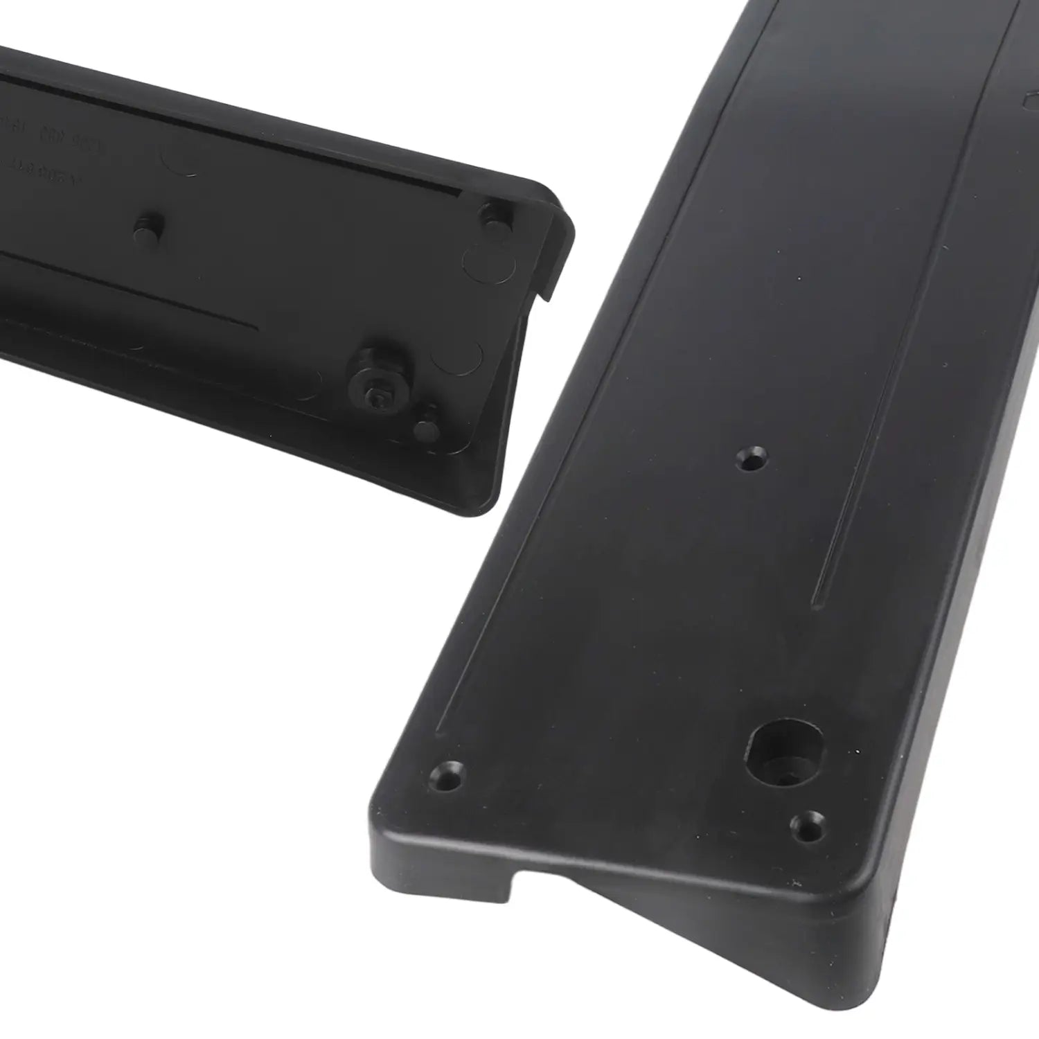black plastic mounting brackets with pre-drilled holes and molded edges for Mercedes c class W205 front license plate mount A2058801644.