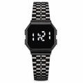 New Arrival Men's Stylish Minimalist Versatile Steel Strap Digital Watch with Touch Screen LED Display, Couple Digital Watch
