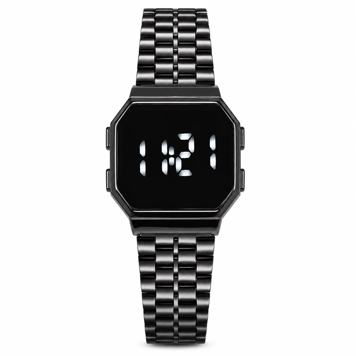 New Arrival Men's Stylish Minimalist Versatile Steel Strap Digital Watch with Touch Screen LED Display, Couple Digital Watch
