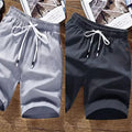 Men's Linen Ice Silk Short Pants Casual Five-Point Loose Large Size Sleepwear Big Boxer Shorts Summer Breathable Comfortable