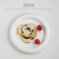 European-style White Ink Ceramic Plate Tableware Main Course Kitchenware Household Western-style Round Plate Decorative Plate