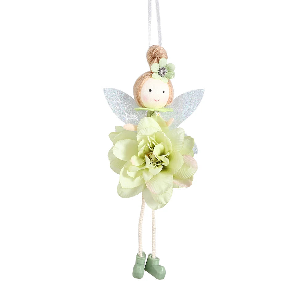 21cm Easter Flower Fairy Pendants Pink Yellow Living Feet Fairy Dolls Easter Party Decorations Home Decor Supplies Kids Gifts