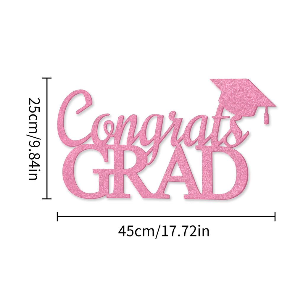 Class of 2026 Golden Graduation Felt Wall Stickers Party Decoration University Student Graduation Ceremony withGRAD Bachelor Hat