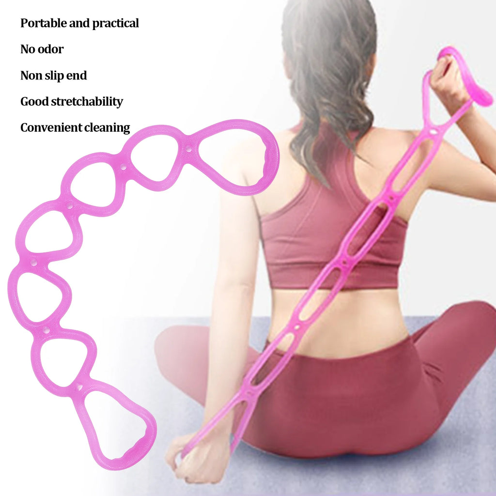 Fitness Elastic Pull Rope Home Gym Multifunctional Yoga Shaping Workout 7 Hole Resistance Band (Purple) Fitness Resistance Band