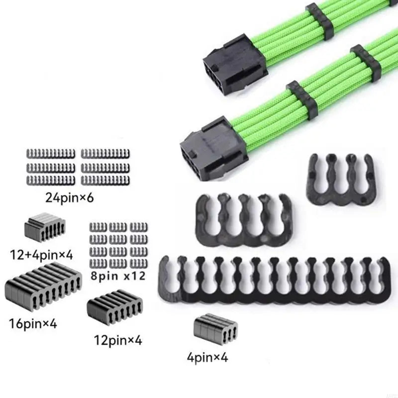 Power Cable Sleeve Management Tool Set with 34PCS Acrylic Combs for Efficient Power Cable Computer Wiring Arrangement