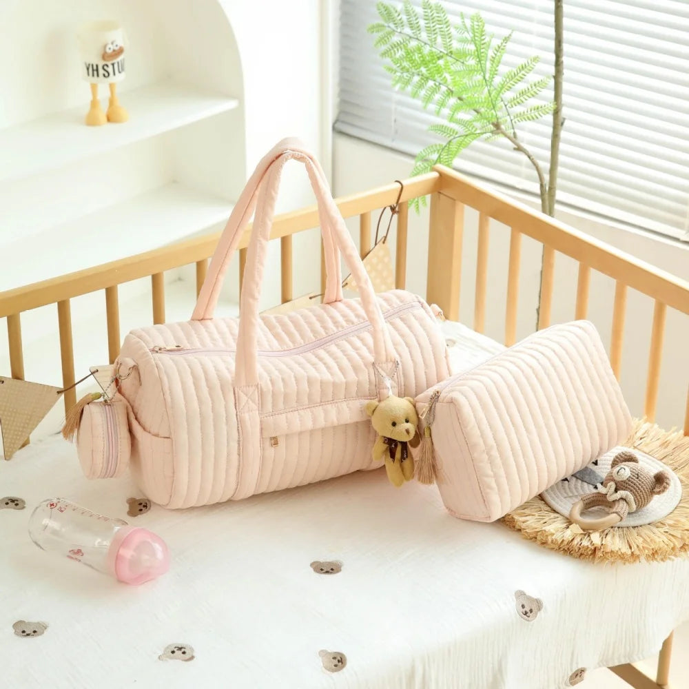 Quilted Travel Baby Stroller Storage Bag Large Capacity Pram Buggys Organizer Travel Tote With Two Stroller Straps For Nappy