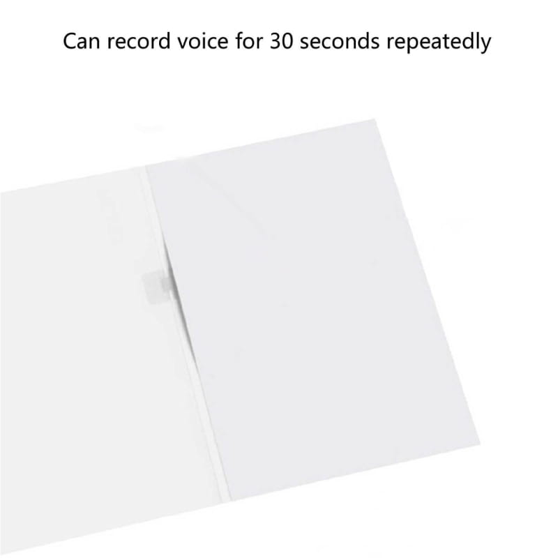 White rectangular voice recorder with minimalist design for recordable voice greeting card wedding DIY audio card.