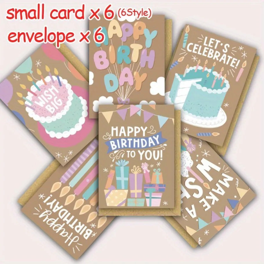 12 Fun Birthday Greeting Cards with Envelopes, -Heartfelt Thank You Cards for Birthdays, Mother's Day, Teacher's Day