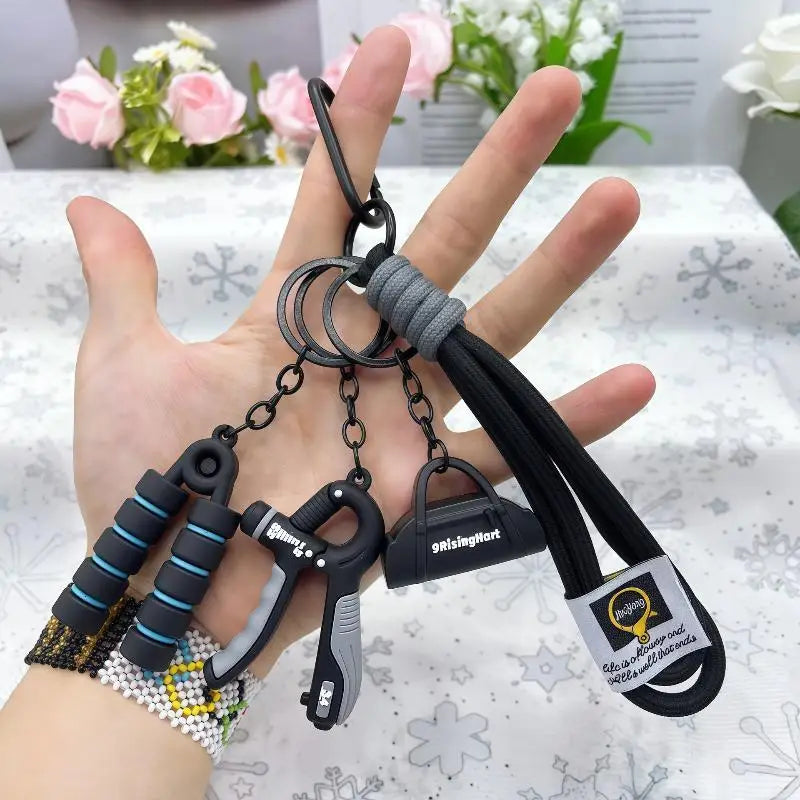 Personalized Sports Style Keychain Durable Fitness Series Pendant for Gym Bag Car Key Accessories Gift for Fitness Enthusiasts