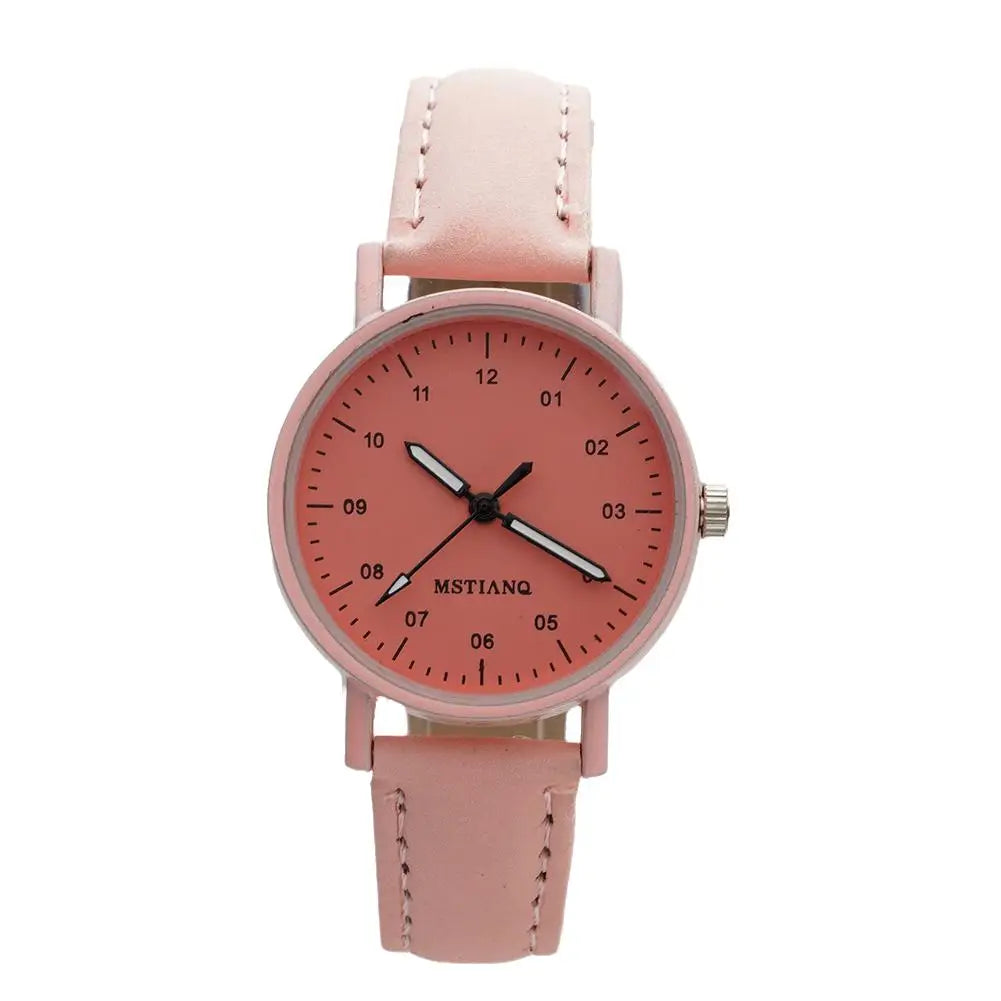 Women Watches PU Leather Strap Women Quartz Wristwatches Waterproof Round Dial Retro Watch Ladies Girls Quartz Wristwatch