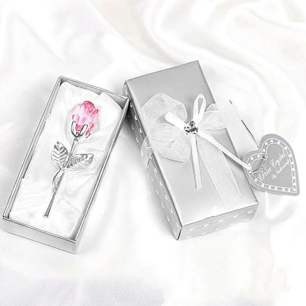 Valentines Day Gift Handcrafted Wedding Gifts Valentines Day Rose Transparent Crystal Glass Rose For Valentine's Day Girlfriend