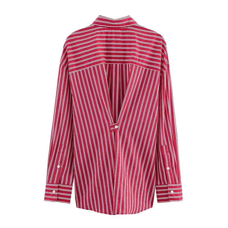 2025 Woman Blouses Stripe Shirts for Women Spring Autumn Long Sleeve Shirt Women Loose Casual Tops Button Up Shirts