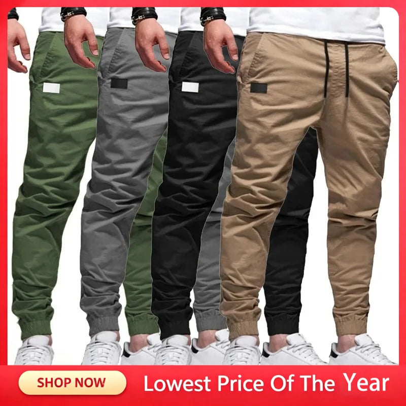 Ultra High Quality New Men's Casual Sports Pants Sweatpants Male Jogger Cargo Harem Pencil Pants Trousers Multi-pocket Sweatwear
