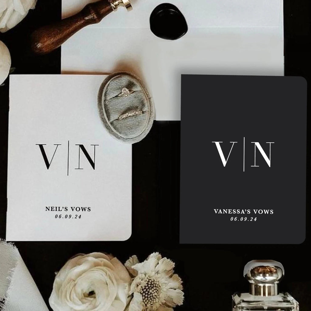 Personalized Wedding Vow Books Her Vows His Vows Custom Wedding Vow Book with Name and/or Date Set of 2 Promises Books