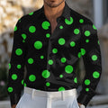 Men's Long Sleeve Shirts Geometric Polka Dot Shirt Lapel Button Casual Outdoor Fashion Casual Holiday Versatile Spring Clothing