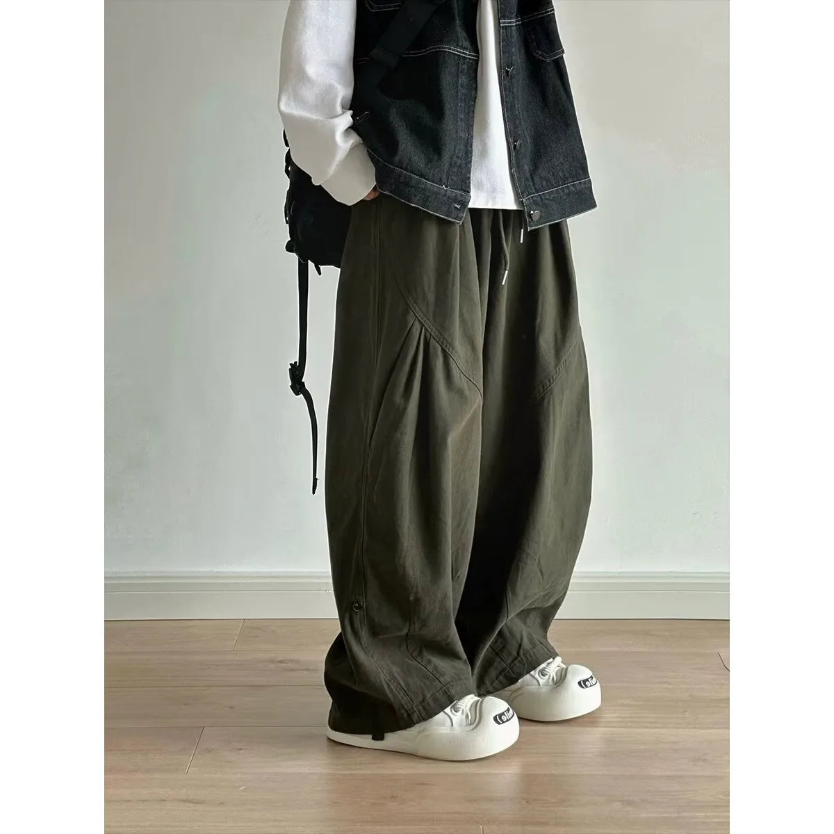 Cargo Pants Casual Sports Gym Hermers Man Men Clothing Tracksuit Striped Pants Men's Brand Copy Clothes Pleated Sweatpants Y2k