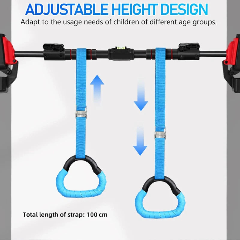 Gymnastics Rings For Kids Home Exercise Adjustable Strap Strength Training Fitness GYM Equipment Swing Sensory Sports Fun