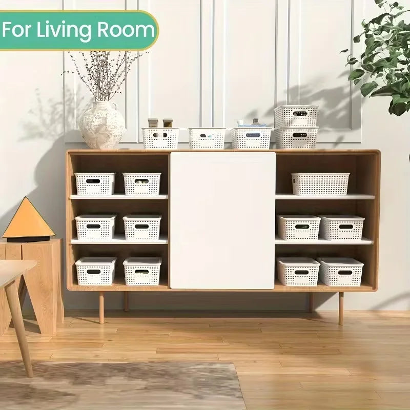 6 Stackable Storage Boxes with Lids, Space Saving Storage Rack Container, Suitable for Home Office, Bedroom Perfect for Home Use