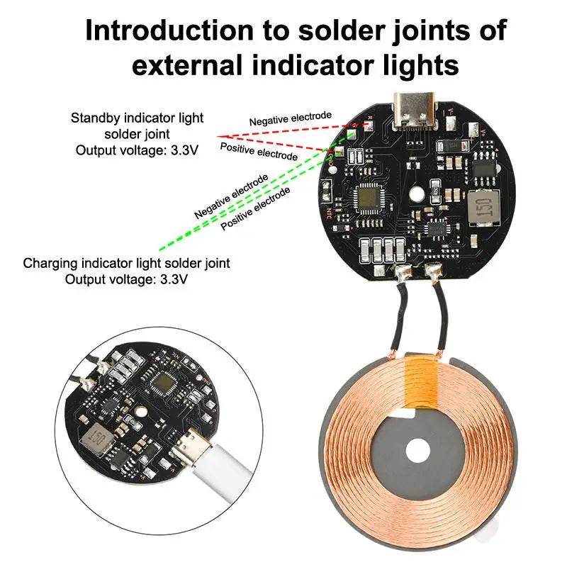 20 Watts Rapid Wireless Charging Board, Mobile Phone Vehicle Charger, High Power 12V/24V Transmitter