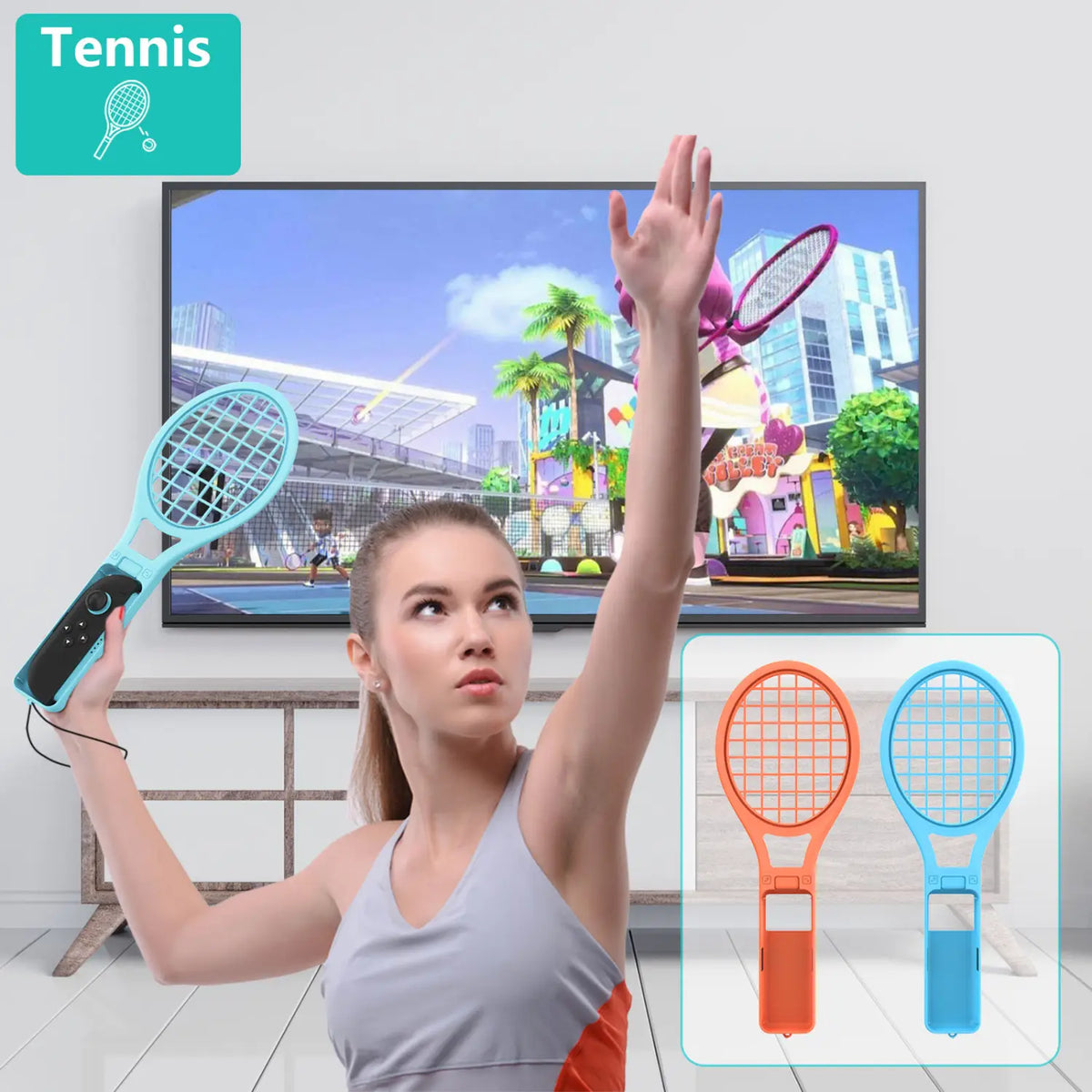 18 in 1 Sports Game Accessories Kit for NS Switch 2 Joy-Con , Golf Clubs Tennis Rackets Swords Wrist Strap Joy-Con Accessories