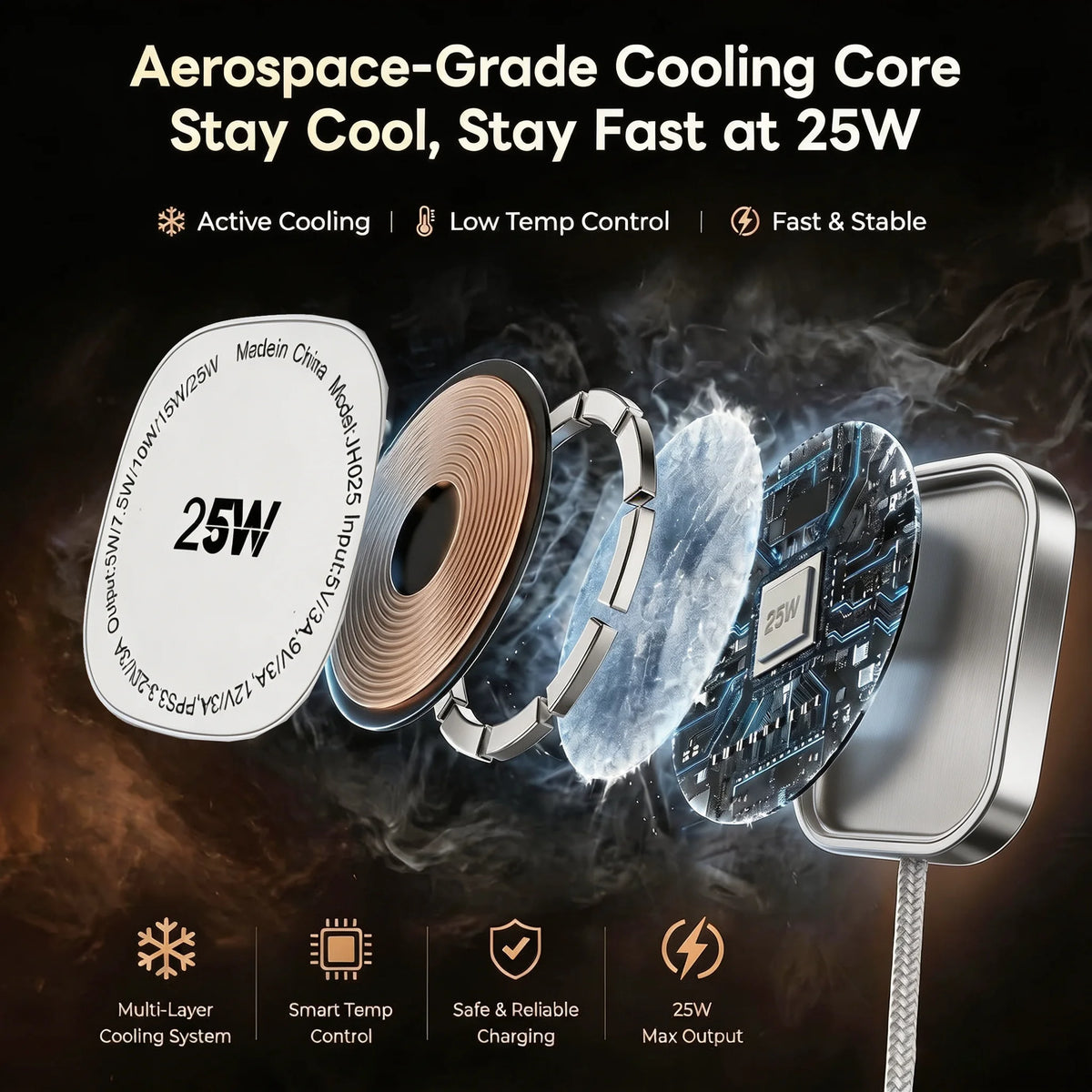 TIMESS 25W Fast Wireless Charger For IPhone 17 16 15 14 13 12 PRO MAX For Airpods 4 3 2 Pro 2-IN-1 Charging Station Stand Pad