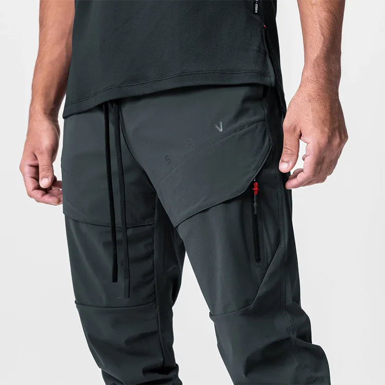 Men's Quick Dry Multi Pocket Cargo Joggers Gym Fitness Workout Sweatpants Casual Streetwear Sports Fashion Hip Hop Pants for Men