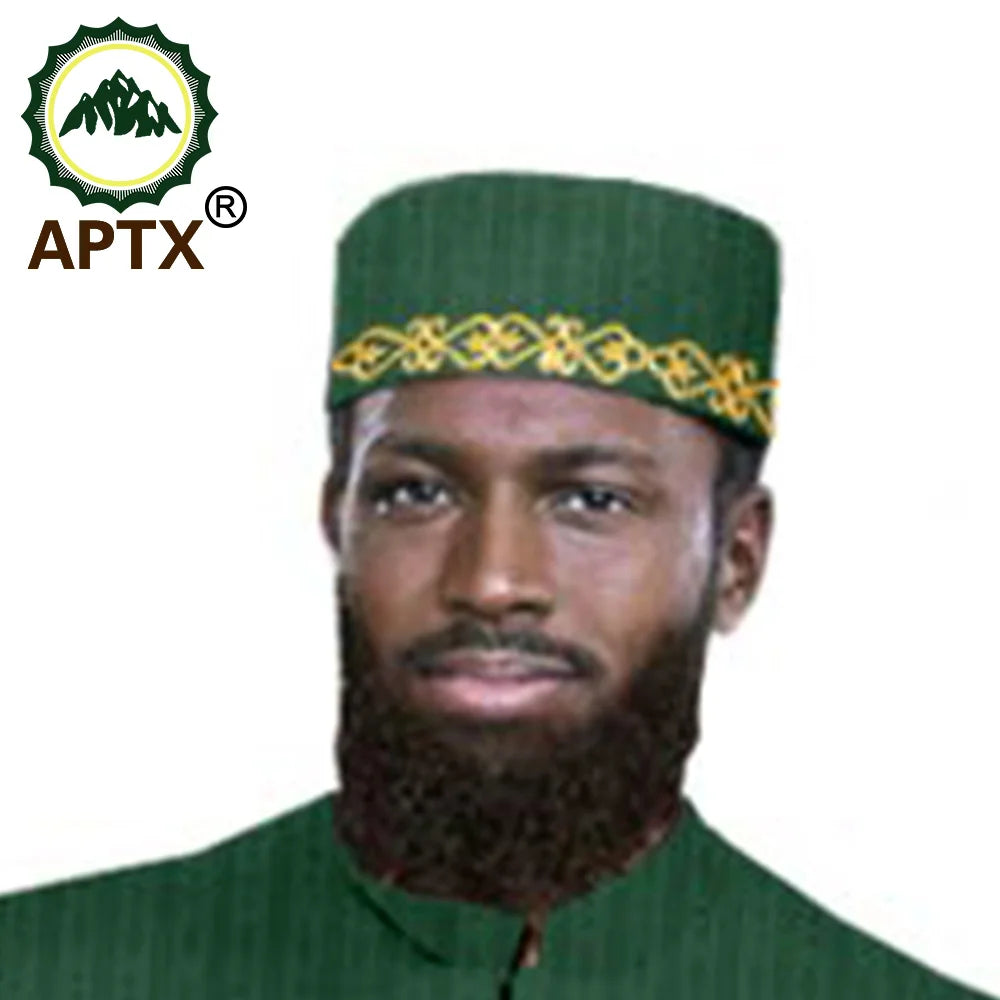 Men Prayer Hats Islamic African Muslim Kippah Arab Caps Men Arabia Cotton Gold Embroidery Wrap Muslim Islam Men Hat Headscarf
