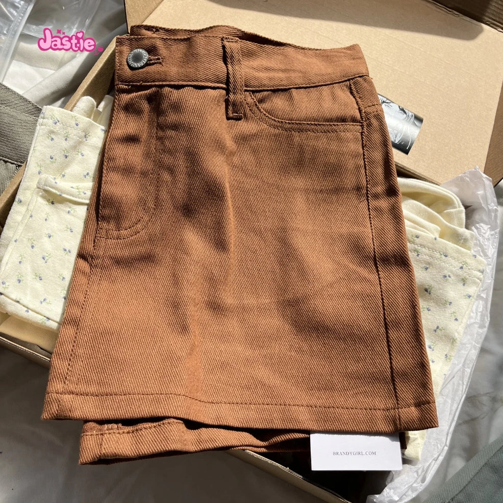 Casual Women Blue Denim Mini Skirts Summer Vintage High Waist Pockets A-line Skirts Female Y2k Streetwear Slim Bottoms 2024