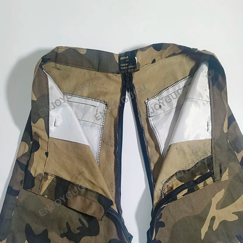 Outdoor Track Sweatpants Mens Open Crotch Casual Loose Plus Size Cargo Trousers Tactical Overalls Men Clothing Sex Streetwear