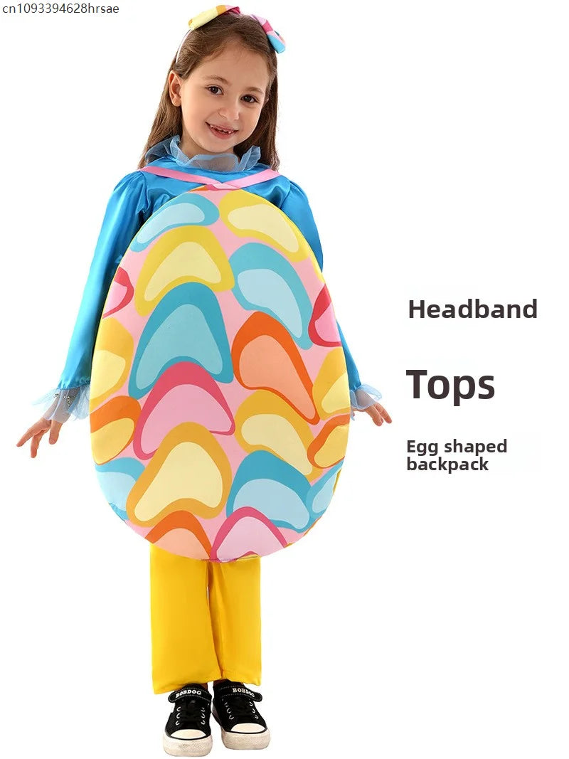 Easter Themed Egg Costume enfant School Cartoon Party Dress Up Outfit for niño Carnival Cosplay Role Play Clothing