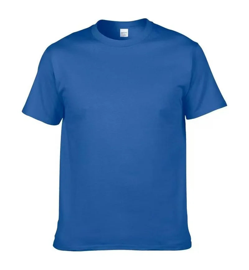Men's T-shirt - 100% Pure Cotton, Round-Neck, Short-Sleeved, High-Quality, Loose-Fitting, Casual, Solid Color, Custom Printed An