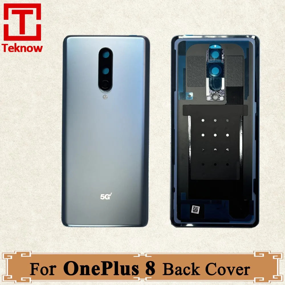 100% Original New Battery Cover Hard Gorilla Glass For OnePlus 8 Back Door Lid Rear Housing Panel Case + Camera Lens + Adhesive