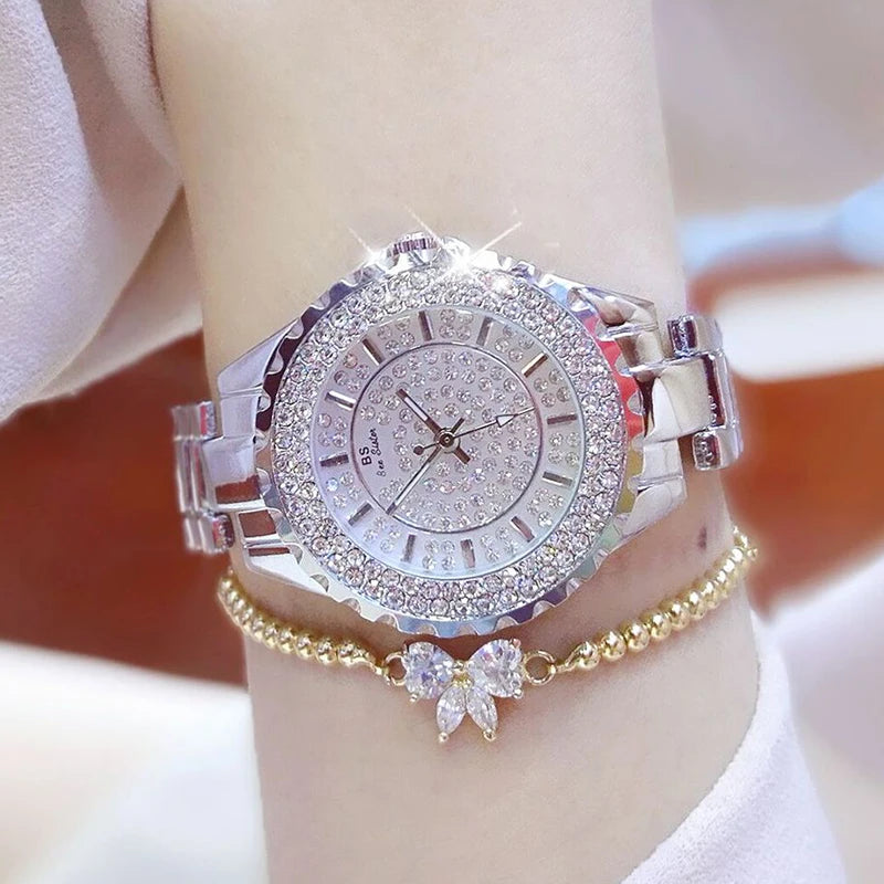 Women Gold Bracelet Dress Watches 2025 Top Brand Luxury Ladies Wrist Watches For Female Clock Fashion Elegant Full Steel