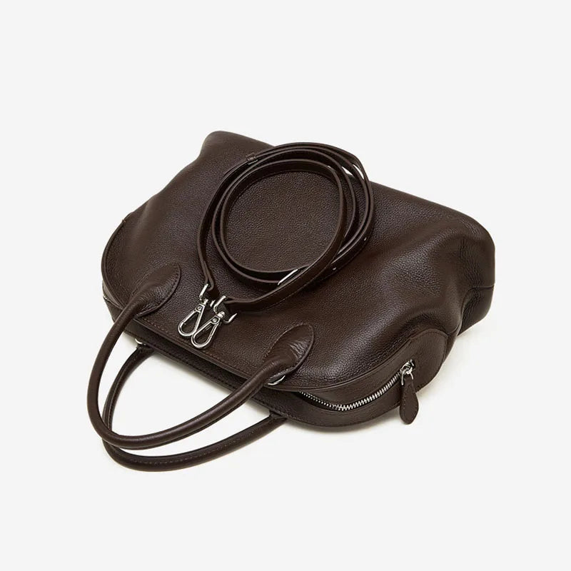 Genuine Leather Women's Bag Original First Layer Cowhide Women's Hand Shoulder Simple Tote Bag Occupation