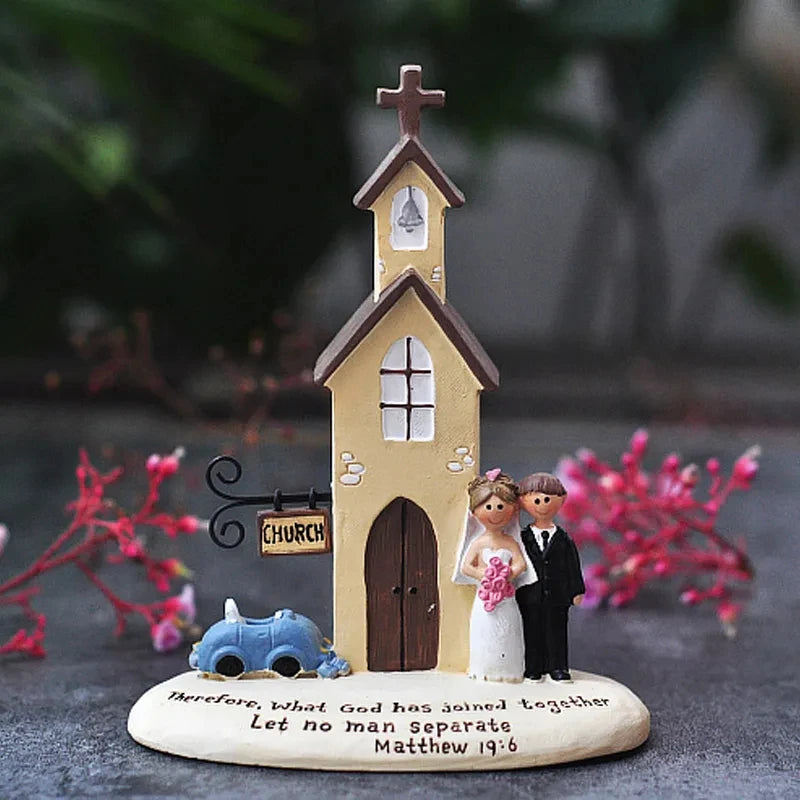Wedding Anniversary Ornaments Resin Bride Groom Porch TV Cabinet Desktop Bedroom Decoration Creative Church Wedding Craft Gift