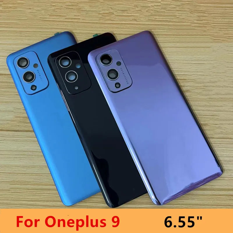 Oneplus9 Housing For Oneplus 9 One Plus 6.55" Glass Battery Back Cover Repair Replace Door Phone Rear Case + Camera Lens
