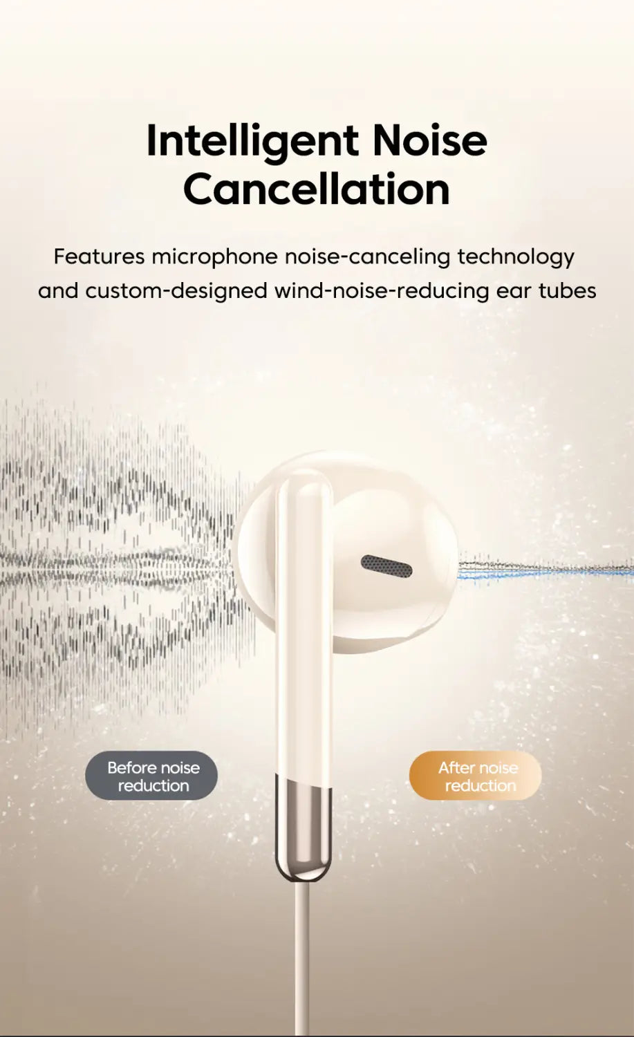 white wired in-ear headphones with volume control featuring a sleek minimalist design and metallic accents on the stem