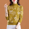 High-end Wool Sweater Ladies New Semi-high-necked Bottoming Shirt Autumn Winter Knitwear Middle-aged Mother Pullover Women Tops