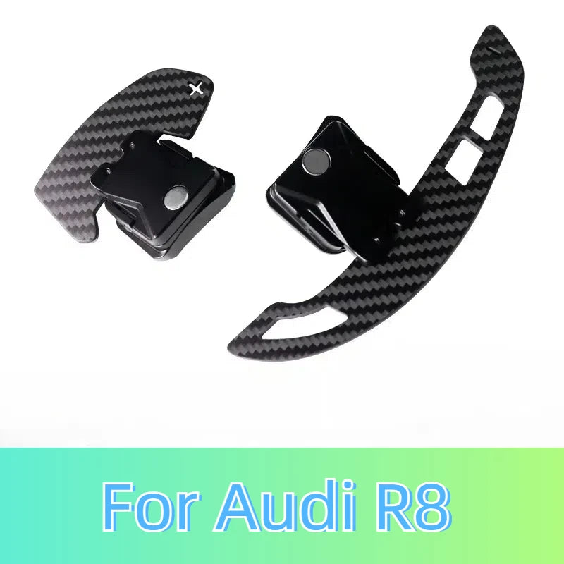Customized Magnetic Shift Paddles For Audi R8 TT TTRS Steering Wheel Accessories Gear Paddles Carbon Fiber Style