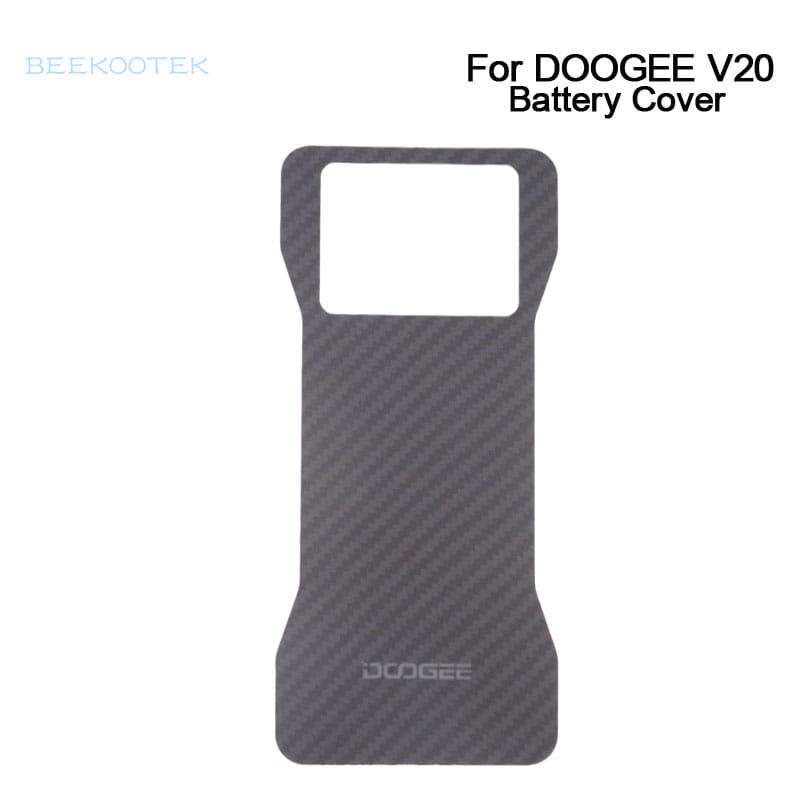 cache de batterie arrière texturé en fibre de carbone noire pour le téléphone mobile composite de remplacement d’origine doogee v20