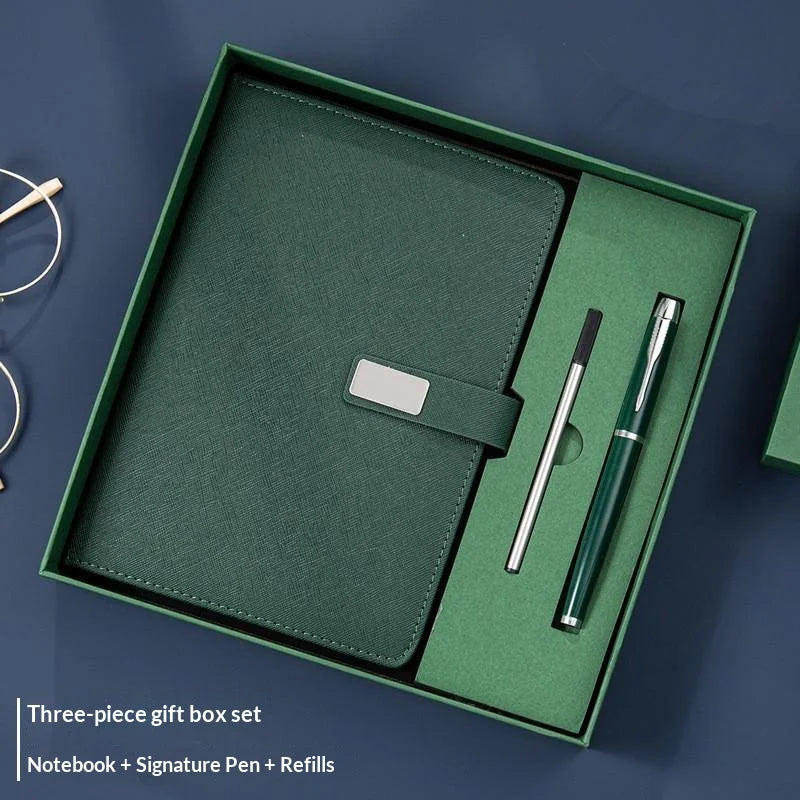 Deluxe PU Leather Corporate Set Includes Notebook and Stylus Pen Refill Gift for Office Employees Business Partners
